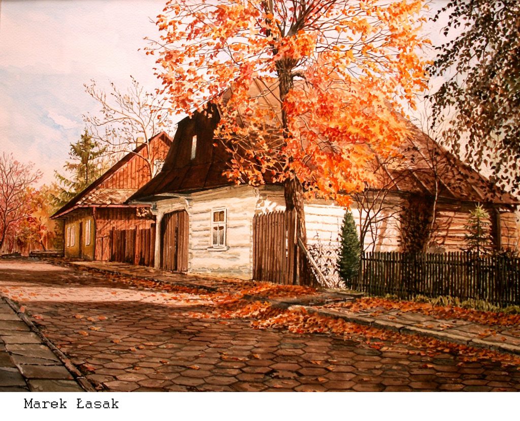 Marek Łasak_Lanckorona - ,,Jesień,,42 x 56 akwarela